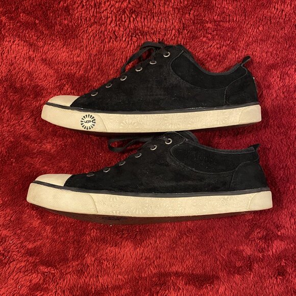UGG Sneaker - Black Suede and Cream - Women's Size 10 - Picture 6 of 9